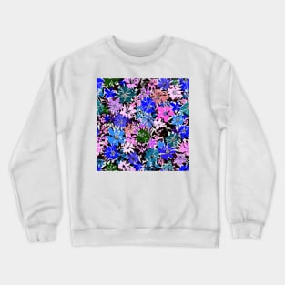 Modern Floral Illustration, Blue Flowers art 2 Crewneck Sweatshirt